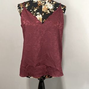 Socialite Burgundy Floral Jacquard Cami